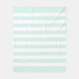 Mjuk cyan grön pastell & vit linjemönster fleecefilt
