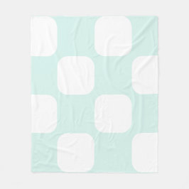 Mjuk cyan grön pastell & vit Squircle-mönster Fleecefilt