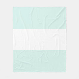 Mjuk cyan grön pastell & vit staplad design fleecefilt