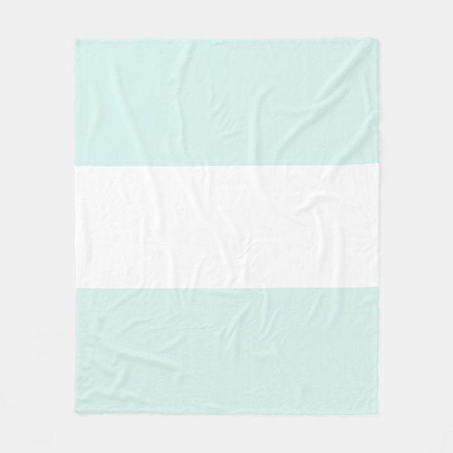 Mjuk cyan grön pastell & vit staplad design fleecefilt (Framsidan)