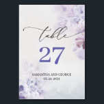 Mjuk dammig lila blå lilac violet boho bordsnummer<br><div class="desc">Mjuk dammig lila blå lilac violet blomma Bho-bordsnummer kort Den utomordentliga designen av bohemisk blommigt innehöll vattenfärgad, handmålad lila, dammig blått, dammig rosa, lilac, brun och beige blommor och ett kombinerat modernt kalligrafiskt typsnitt för trendig. Т hans oemotståndliga, färgstarka symfoni är elegant inställd på elfenbensfärgad bakgrund. Fintvätt av lila och...</div>