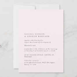 Mjuk delikat Blek  Enkel Elegant Ro Rosa Inbjudningar