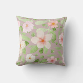 Mjuk, delikat, Elegant, Pastellkrita, Blommönster Kudde