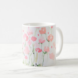 Mjuk delikat Rosa och Grönt Vattenfärgslådor Kaffemugg