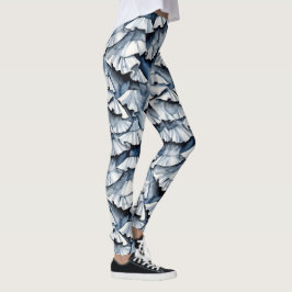 Mjuk Denimblå Akvarelldraperingar Leggings