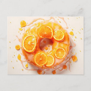 Mjuk docka med sockerglas, övervy. orange vykort