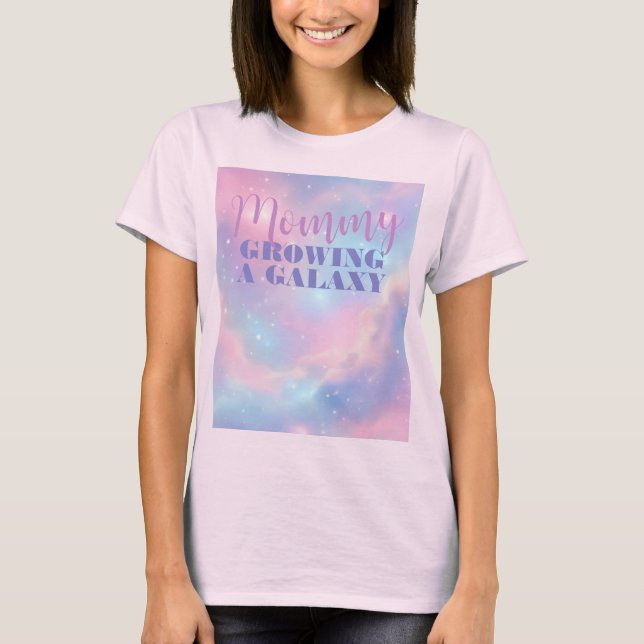 Mjuk Drömsk Pastell Rosa Blå Kosmisk Galax T Shirt (Framsida)