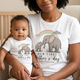 Mjuk Elefant Bebis Mamma Kärlek Första Mors Dag Ko T Shirt