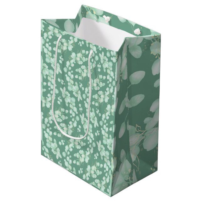 Mjuk Elegant Eucalyptus Medium Gift Bag (Framsidan Vinklad)