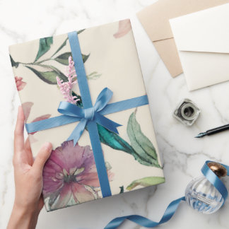 Mjuk Elegant, handmålad Blommigt Bröllop och Möhip Presentpapper