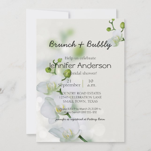 Mjuk Elegant Orchid Möhippa Brunch (Framsida)