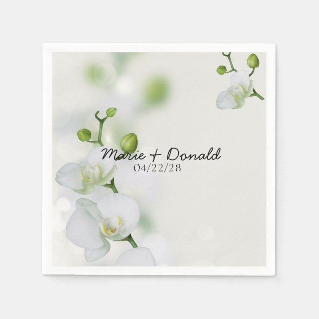 Mjuk Elegant Orchid Pappersservett (Framsidan)