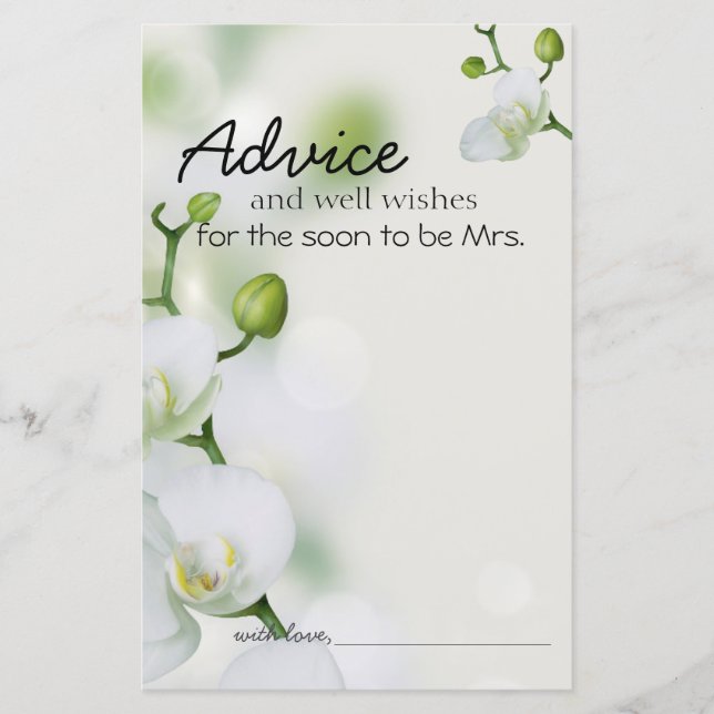 Mjuk Elegant Orkidé Rådgivningskort (Framsida)