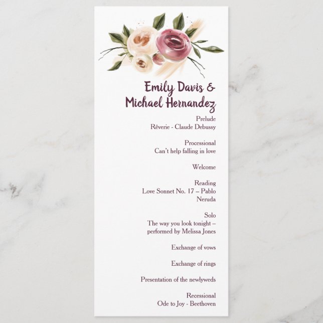 Mjuk Elegant Ro Burgundy Cream Ram Program (Framsida)