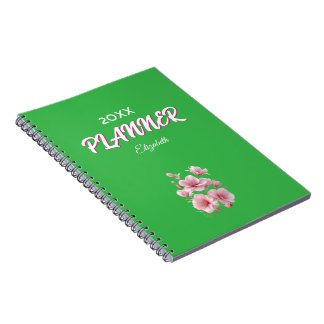 Mjuk Elegant Rosa Blommig Personlig Anteckningsbok