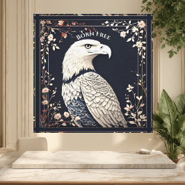 Mjuk Elfenbensfärgad Patriotisk Örn | Amerikansk K Canvastryck
