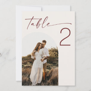 Mjuk Elfenbensvit Bröllop. Elegant Fototabellnumme Inbjudningar