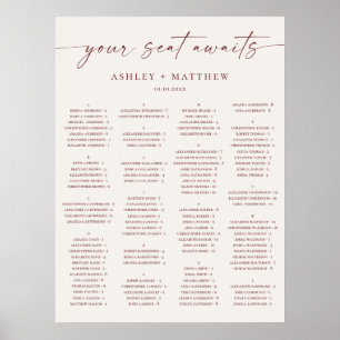 Mjuk Elfenbensvitt Alfabetiskt Bröllopsställningsd Poster