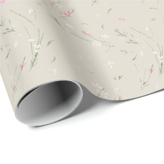 Mjuk Elfenbensvitt Gaura Akvarell Blommor Presentpapper