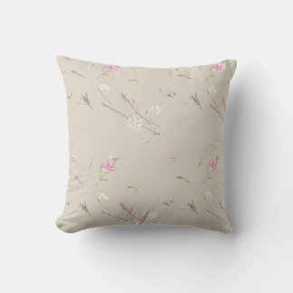 Mjuk Elfenbensvitt Gaura Akvarellblomma Kudde