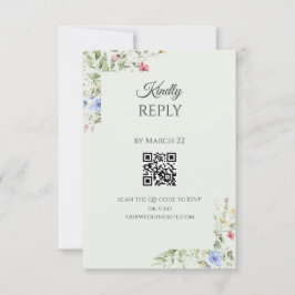 Mjuk engelsk trädgård QR-kod RSVP-kort OSA Kort