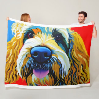 Mjuk, Extra Large, Fleece Blanket. Goldendoodle