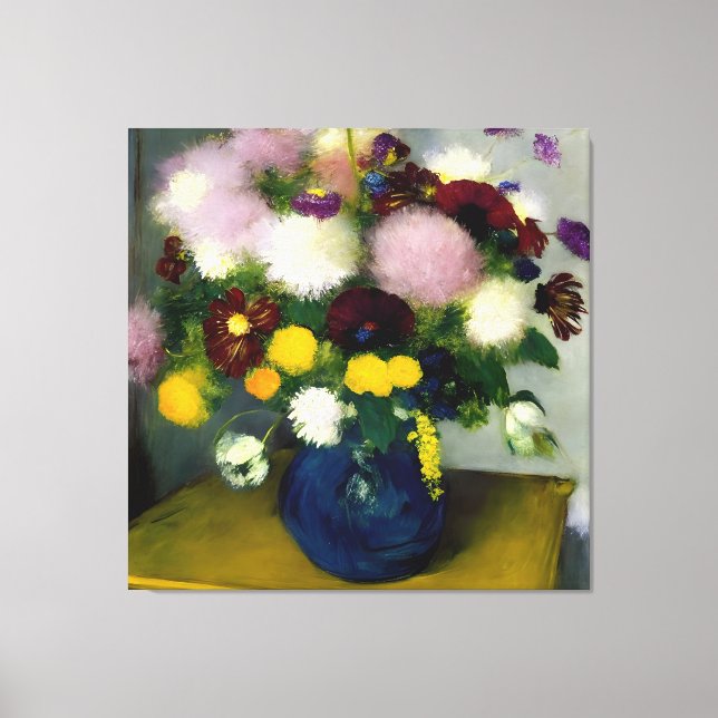 Mjuk Färg Blomsterbukett Konst Canvastryck (Framsida)