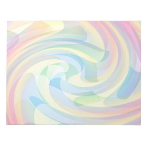 Mjuk Färg Pastel Swirl Gult Rosa Blue Abstrakt Anteckningsblock