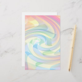 Mjuk Färg Pastel Swirl Gult Rosa Blue Abstrakt Brevpapper