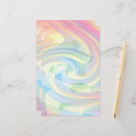 Mjuk Färg Pastel Swirl Gult Rosa Blue Abstrakt Brevpapper