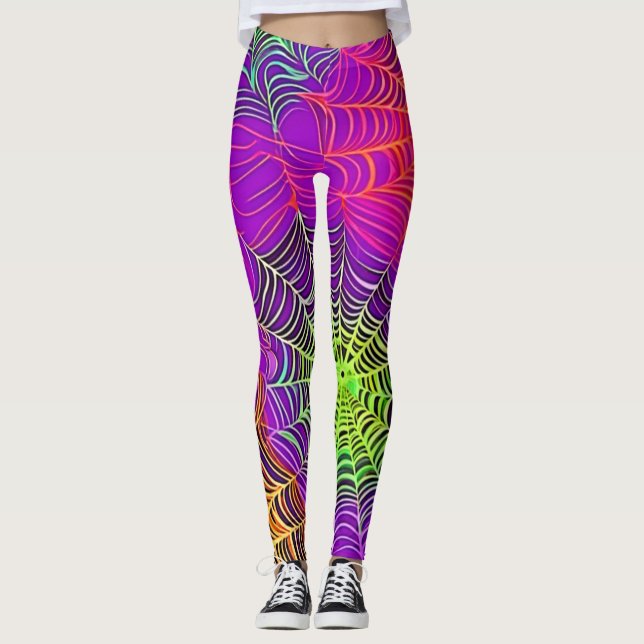 Mjuk Färg: Spindelnät Art Leggings (Framsida)