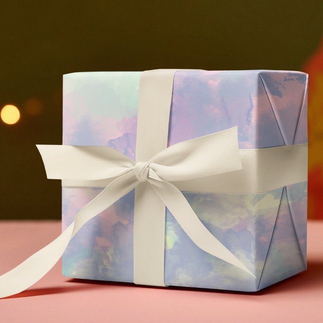 Mjuk Färg Vattenfärgad Rosa Lilac-Blue Presentpapper (Skapare uppladdad)