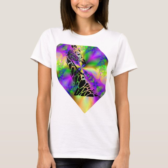 Mjuk Färgad Giraffe ~ Shirt Tee (Framsida)