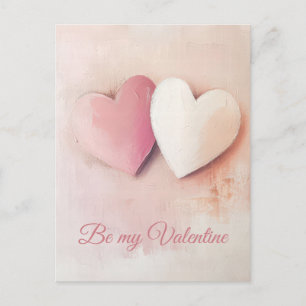 Mjuk färgad Hearts Valentines Hälsning Vykort