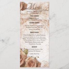 Mjuk Färgad Ro Bröllop Meny