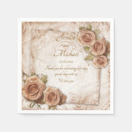 Mjuk Färgad Ro Bröllop Papper Pappersservett