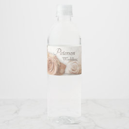 Mjuk Färgad Ro Bröllop Vattenflaskor Etikett