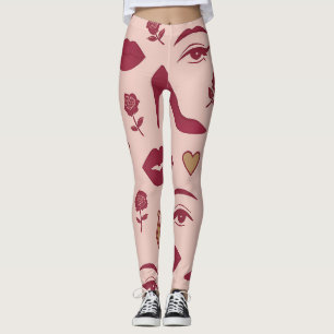 Mjuk feminin kraft – djärvt chic-mönster för stilf leggings