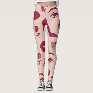 Mjuk feminin kraft – djärvt chic-mönster för stilf leggings