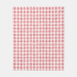 Mjuk Feminint Rosa Vitt Rutigt Randigt Fleecefilt
