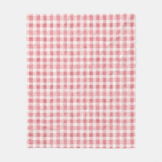 Mjuk Feminint Rosa Vitt Rutigt Randigt   Fleecefilt (Framsidan)