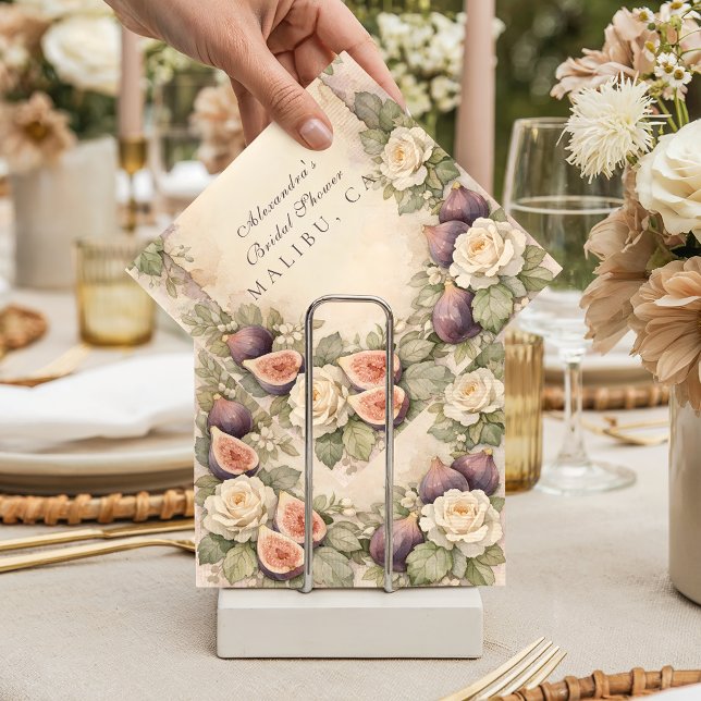 Mjuk Fig Botanisk Bröllopsfest Pappersservett (Skapare uppladdad)