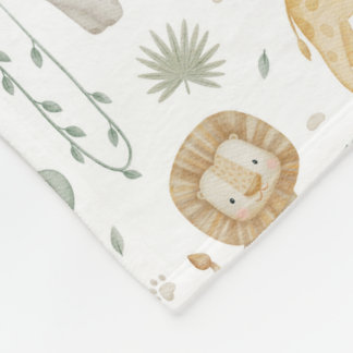 Mjuk fleece söt safari djur babyfilt