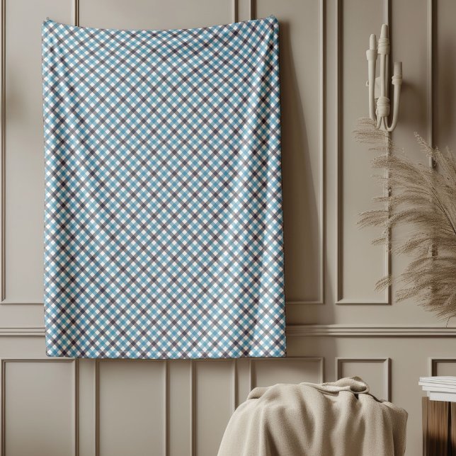 Mjuk flotttöjning för Snyggt Insida Fleecefilt (Soft Navy Plaid Throw for Stylish Interiors Fleece Blanket)