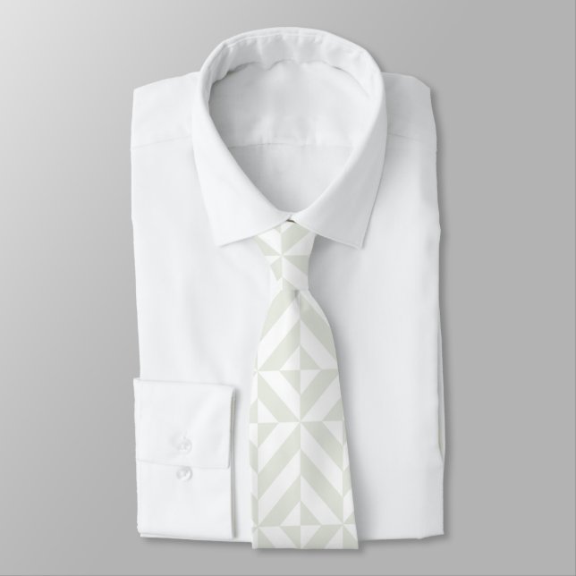 Mjuk geometrisk Art Deco i grått Slips (Bunden)