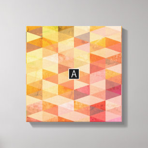 Mjuk geometrisk triangelmönster Monogram Canvastryck