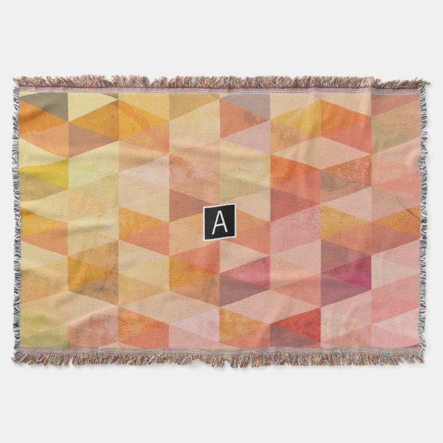Mjuk geometrisk triangelmönster | Monogram Mysfilt (Framsidan)