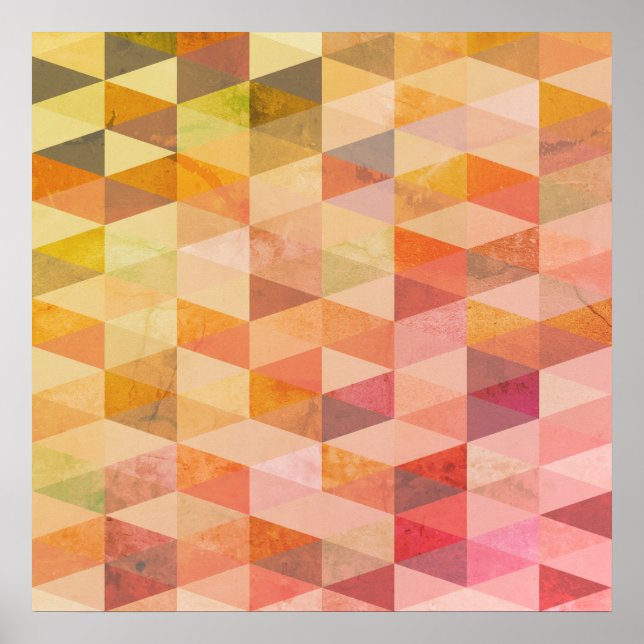 Mjuk geometrisk triangelmönster poster (Framsidan)