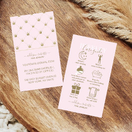 Mjuk Glam Crown Rosa Guld Smycken Skötsel Visitkort