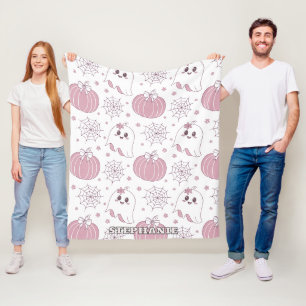 Mjuk Goth Pastell Halloween-mönster Fleecefilt